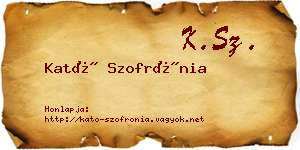 Kató Szofrónia névjegykártya